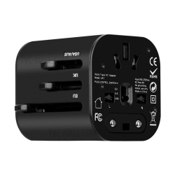 Cestovní adaptér Momax: 1 World mini AC – černý