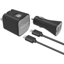 Sada Digipower Dual USB nabíječka, autonabíječka, Lightning kabel, Micro USB kabel