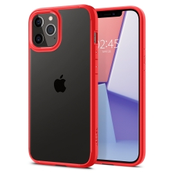 Pouzdro Spigen Ultra Hybrid iPhone 12/12 Pro červeno-průsvitné