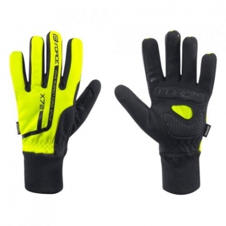 Rukavice Force X72 Fluo cyklistické zimní, černo-žluté