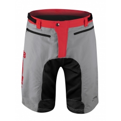 FORCE kalhoty MTB-11 s odnímatelnou vložkou, šedé