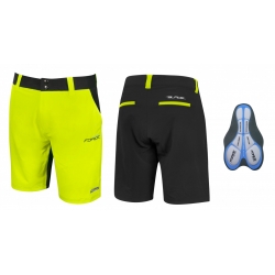 FORCE kraťasy BLADE MTB s odnímatelnou vložkou, černo-fluo