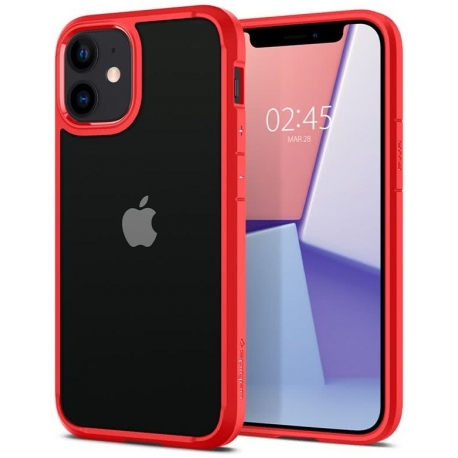 Pouzdro Spigen Ultra Hybrid iPhone 12 mini červeno-průsvitné