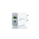 Síťový adaptér ER POWER 20W USB-C PD/USB-A QC 3.0 - bílá